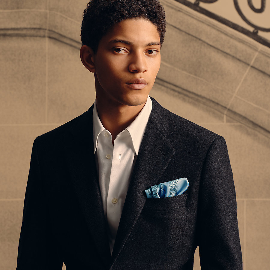 Caducee Rock pocket square 45 | Hermès Mainland China